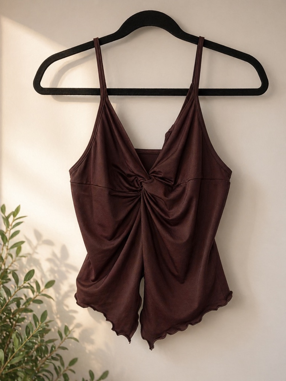 Brown Twist-Front Camisole Tank Top